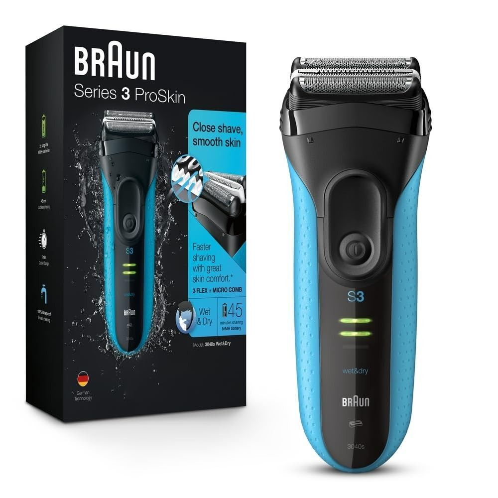 Braun Series 3 ProSkin Men's Electric Razor Trimmer Rechargeable 4pcs Open Box